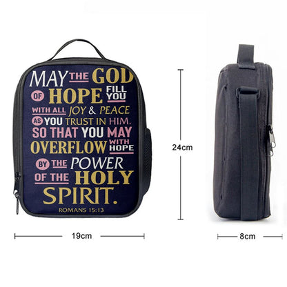 May The God Of Hope Fill You With All Joy Lunch Bag, Bible Verse Lunch Bag For Men And Women