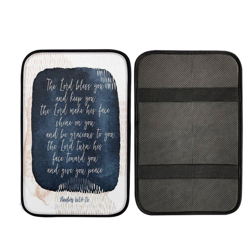 May The Lord Bless You And Keep You - Car Center Console Cover, Christian Gift Car Armrest Pad