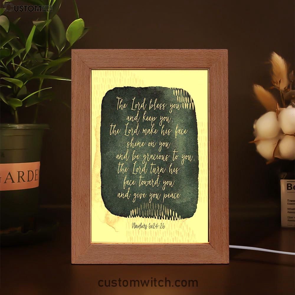 May The Lord Bless You And Keep You - Frame Lamp Art - Christian Night Light Decor