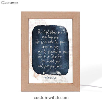 May The Lord Bless You And Keep You - Frame Lamp Art - Christian Night Light Decor