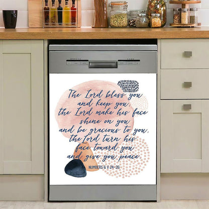 May The Lord Bless You And Keep You Dishwasher Cover, Christian Dishwasher Wrap, Jesus Kitchen Decoration