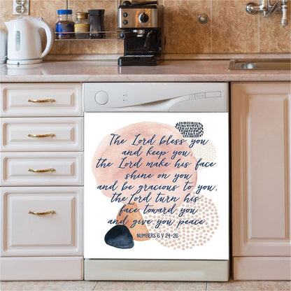 May The Lord Bless You And Keep You Dishwasher Cover, Christian Dishwasher Wrap, Jesus Kitchen Decoration