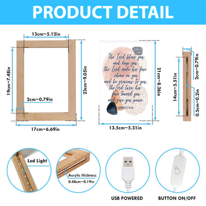 May The Lord Bless You And Keep You Frame Lamp Prints - Christian Night Light Decor