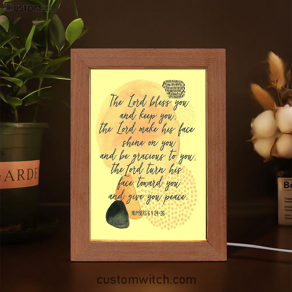 May The Lord Bless You And Keep You Frame Lamp Prints - Christian Night Light Decor
