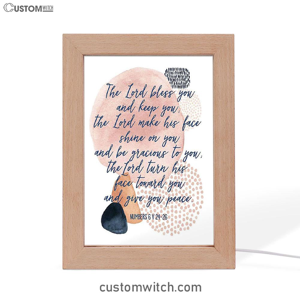 May The Lord Bless You And Keep You Frame Lamp Prints - Christian Night Light Decor