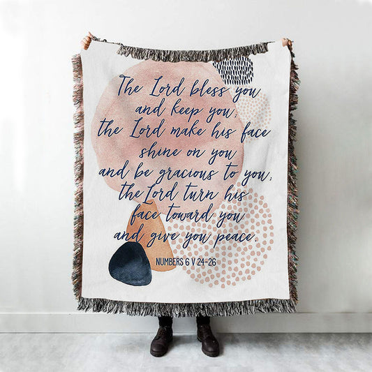 May The Lord Bless You And Keep You Woven Blanket Prints - Christian Woven Throw Blanket Decor