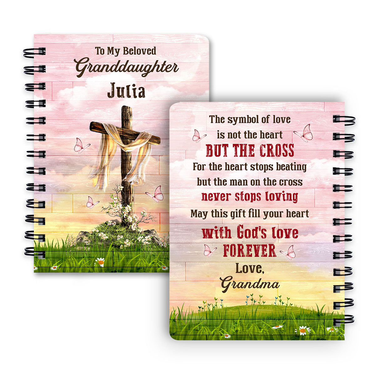 May This Gift Fill Your Heart With God’s Love Foreve Personalized Spiral Journal, Spiritual Gift Faith For Christians