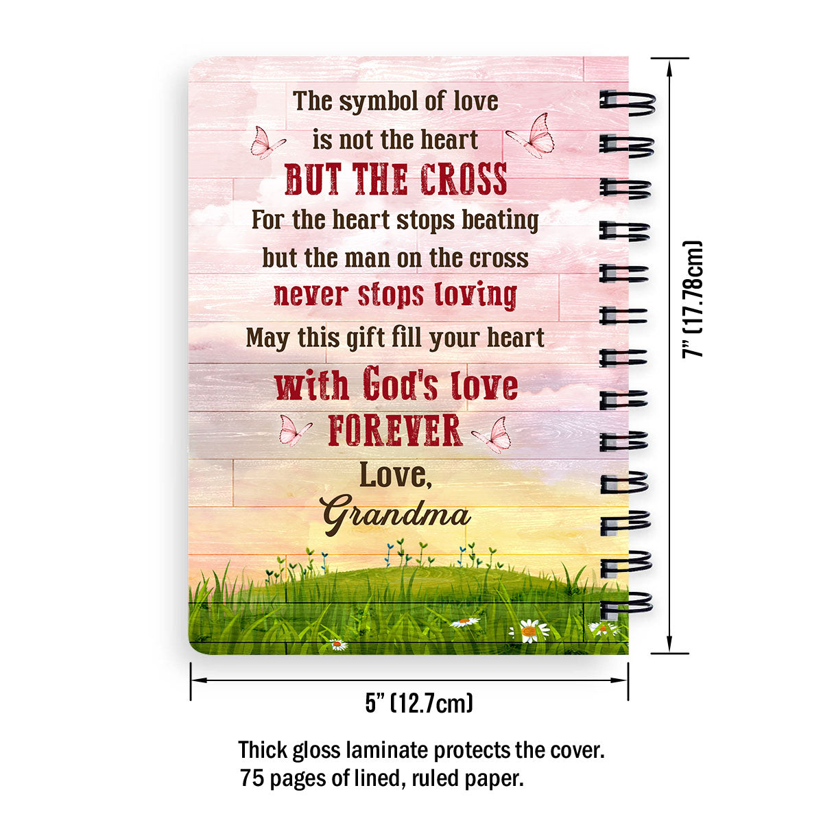 May This Gift Fill Your Heart With God’s Love Foreve Personalized Spiral Journal, Spiritual Gift Faith For Christians