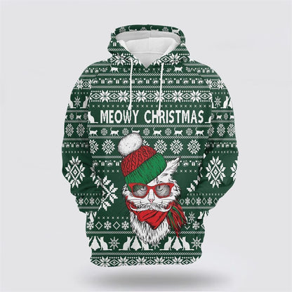 Meowy Christmas All Over Print 3D Hoodie For Men & Women, Christmas Hoodie Cute, Christmas Gift, Christmas Fashion