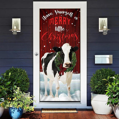 Merrry Christmas Cattle Door Cover, Christmas Door Knob Covers, Christmas Outdoor Decoration