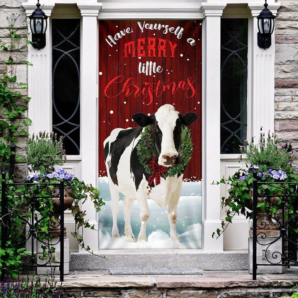 Merrry Christmas Cattle Door Cover, Christmas Door Knob Covers, Christmas Outdoor Decoration