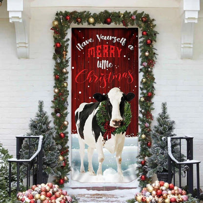 Merrry Christmas Cattle Door Cover, Christmas Door Knob Covers, Christmas Outdoor Decoration