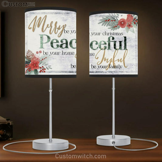 Merry Be Your Christmas Peaceful Be Your Home Table Lamb Gift - Christian Bedroom Decor