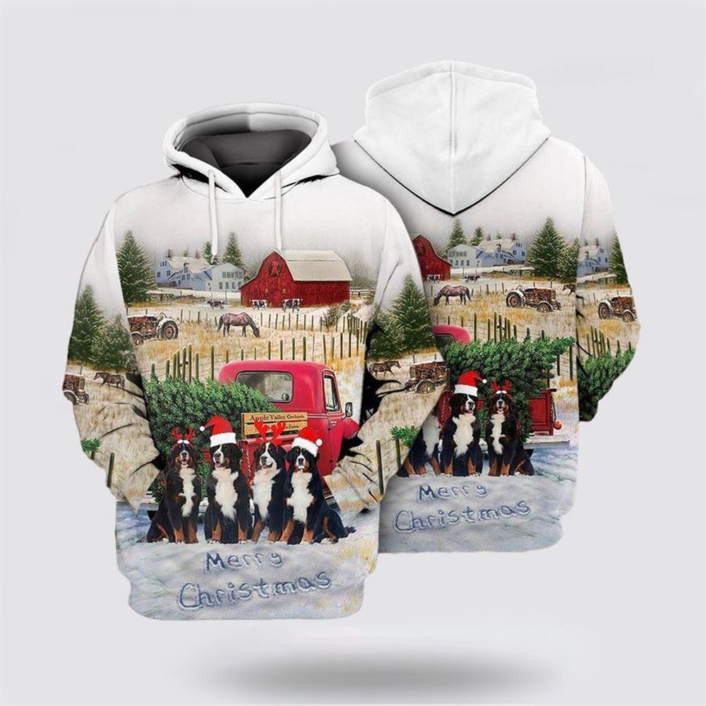 Merry Christmas All Over Print 3D Hoodie For Men & Women, Christmas Dog Hoodie, Christmas Hoodie Cute, Christmas Gift