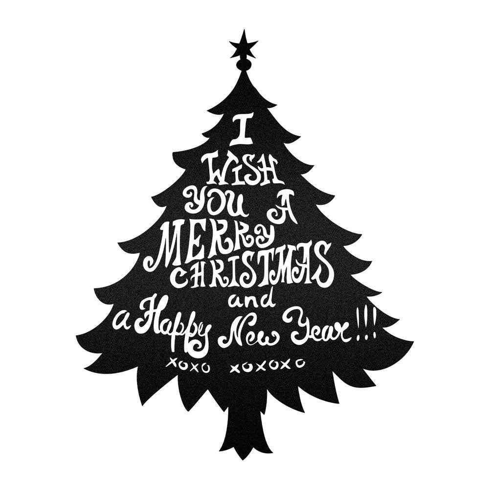 Merry Christmas And Happy New Year Tree Custom Neon Metal Sign, Christmas Gift, Christmas Home Decor Sign, Christmas Outdoor Metal Sign