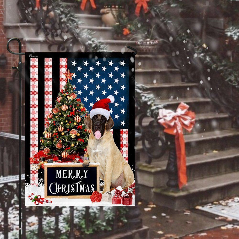 Merry Christmas English Mastiff Flag, Christmas Dog Garden Flag, Christmas Gifts For Pet, Christmas Outdoor Decor Ideas