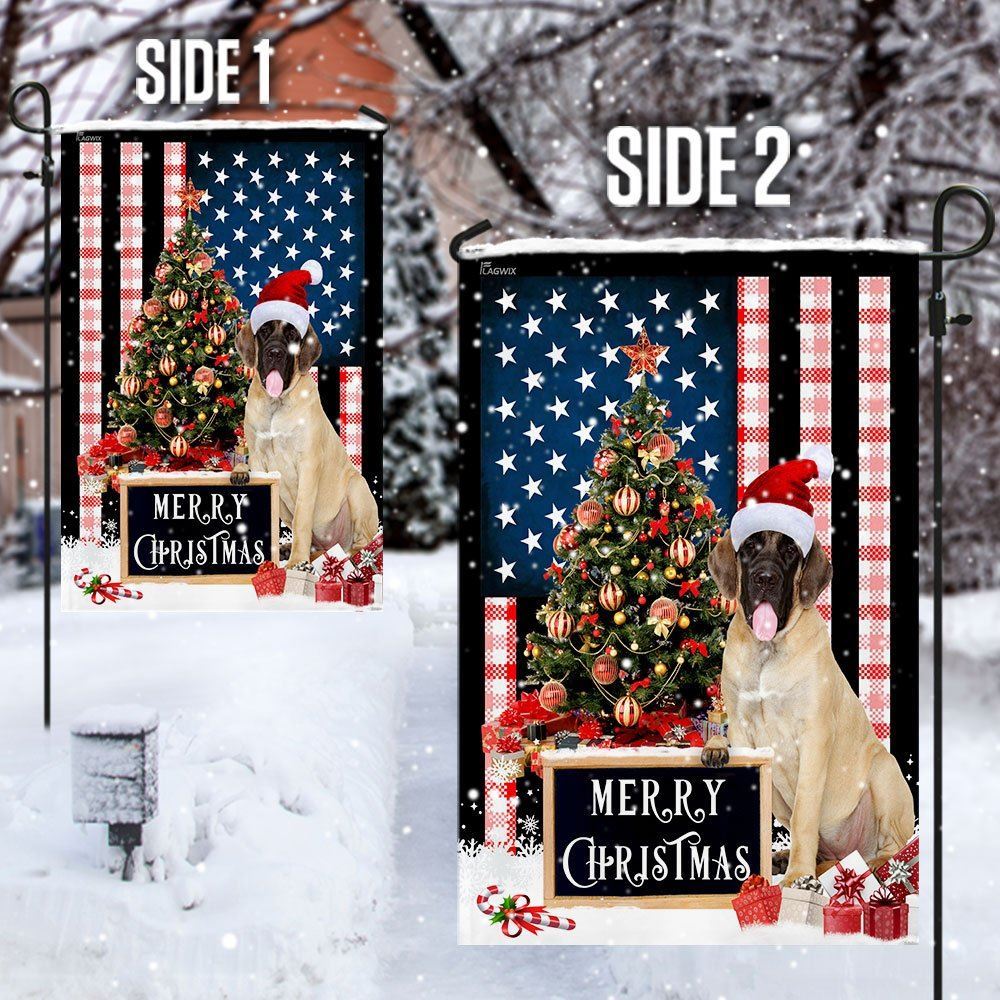 Merry Christmas English Mastiff Flag, Christmas Dog Garden Flag, Christmas Gifts For Pet, Christmas Outdoor Decor Ideas