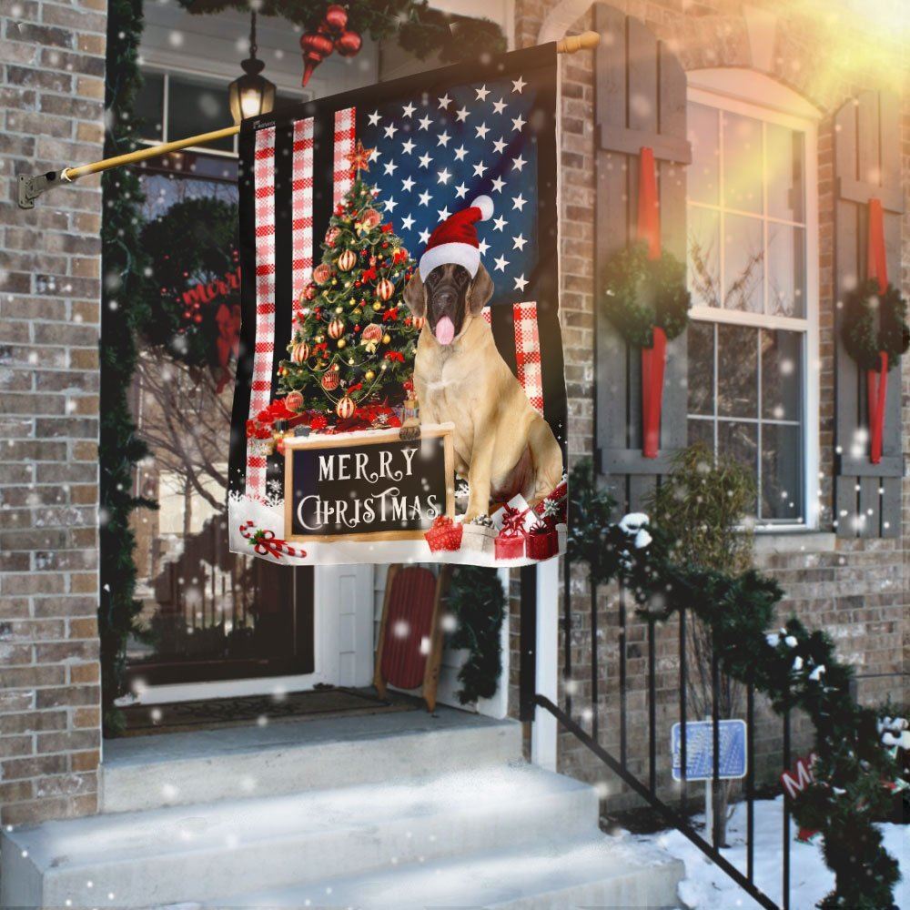 Merry Christmas English Mastiff Flag, Christmas Dog Garden Flag, Christmas Gifts For Pet, Christmas Outdoor Decor Ideas