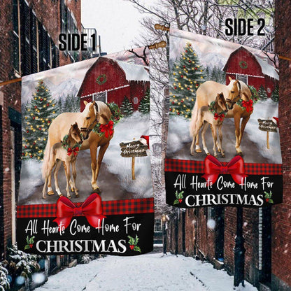 Merry Christmas Flag All Hearts Come Home For Christmas Flag, Christmas Garden Flag, Home Decor Accessories, Christmas Outdoor Decor Ideas