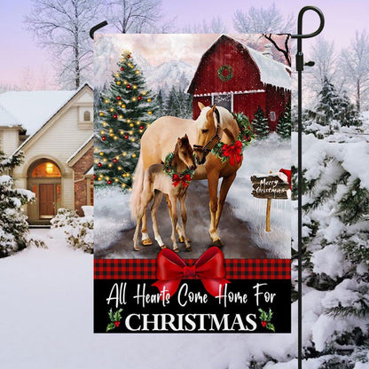 Merry Christmas Flag All Hearts Come Home For Christmas Flag, Christmas Garden Flag, Home Decor Accessories, Christmas Outdoor Decor Ideas