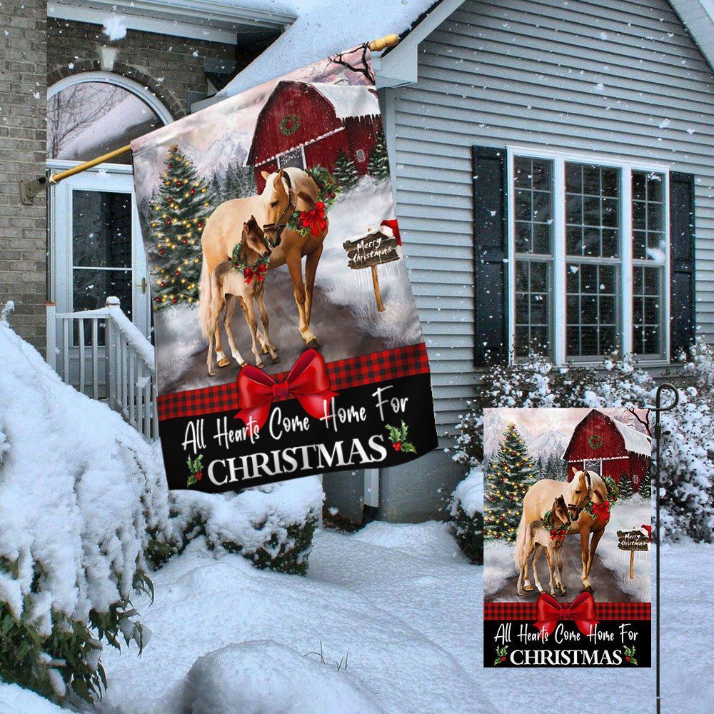 Merry Christmas Flag All Hearts Come Home For Christmas Flag, Christmas Garden Flag, Home Decor Accessories, Christmas Outdoor Decor Ideas