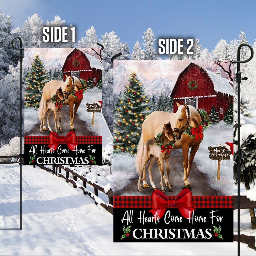 Merry Christmas Flag All Hearts Come Home For Christmas Flag, Christmas Garden Flag, Home Decor Accessories, Christmas Outdoor Decor Ideas