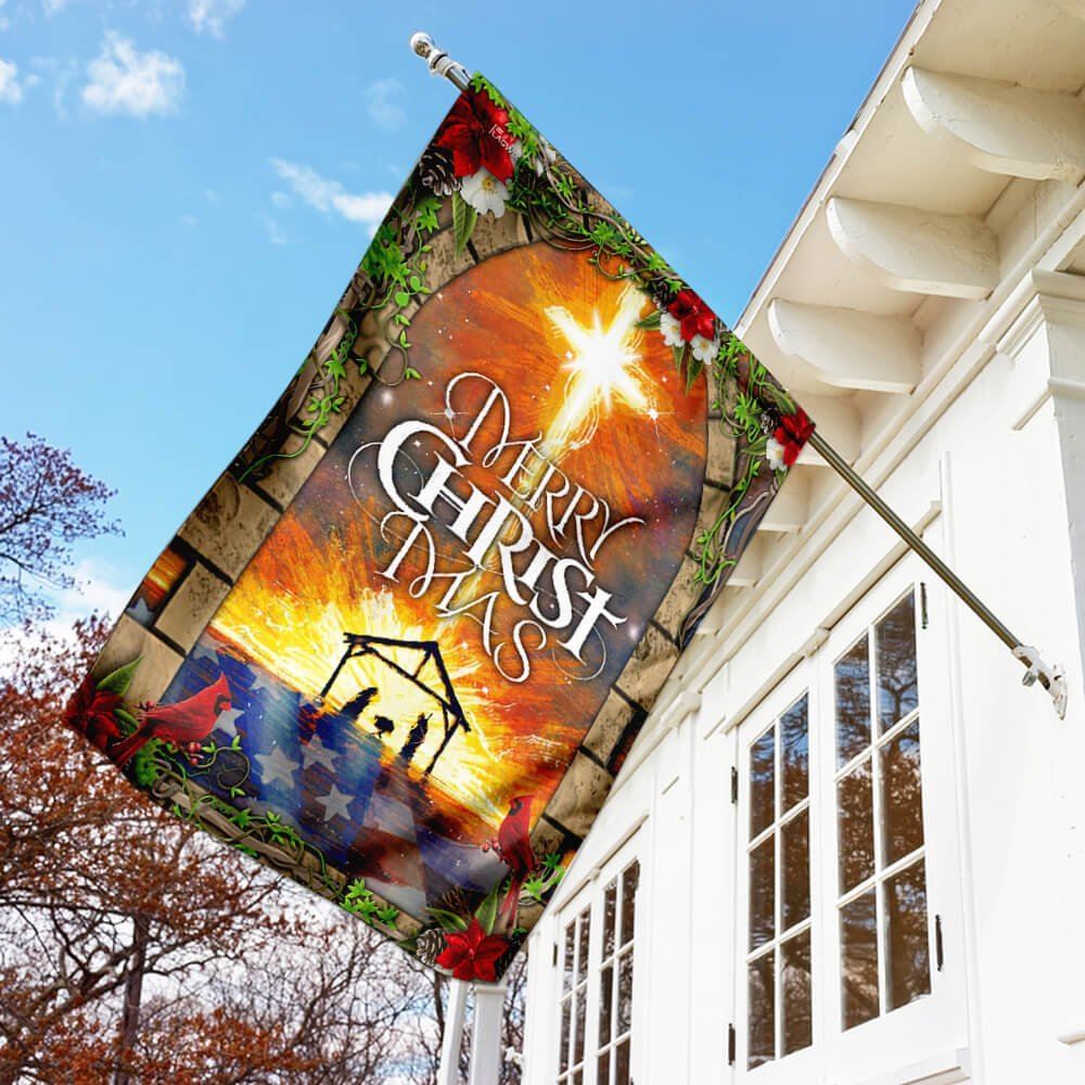 Merry Christmas Flag, Christian Christmas House Flag, Christmas Outdoor Decor Ideas