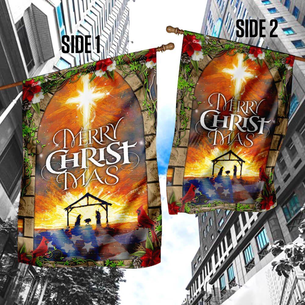 Merry Christmas Flag, Christian Christmas House Flag, Christmas Outdoor Decor Ideas