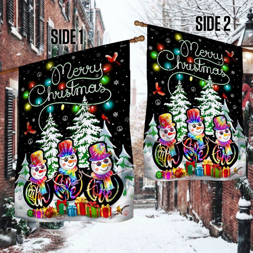 Merry Christmas Flag Faith Hope Love Flag, Christmas Garden Flag, Home Decor Accessories, Christmas Outdoor Decor Ideas