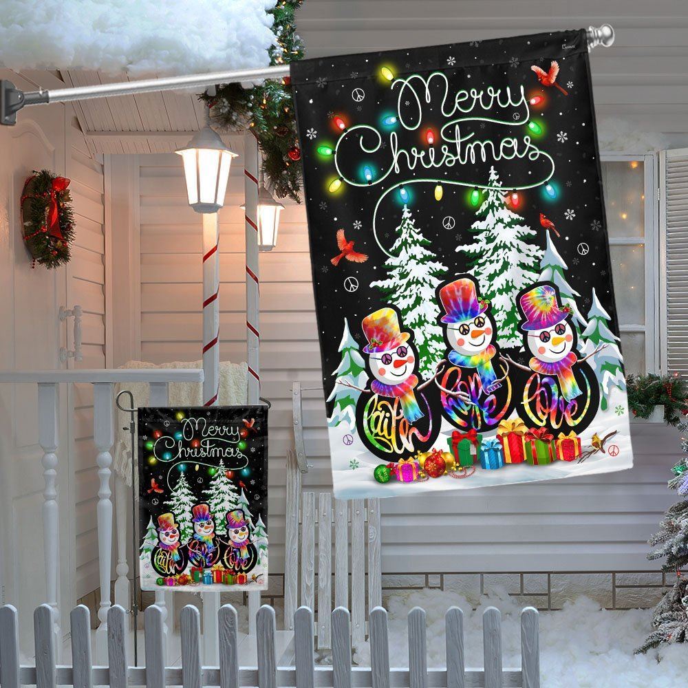 Merry Christmas Flag Faith Hope Love Flag, Christmas Garden Flag, Home Decor Accessories, Christmas Outdoor Decor Ideas