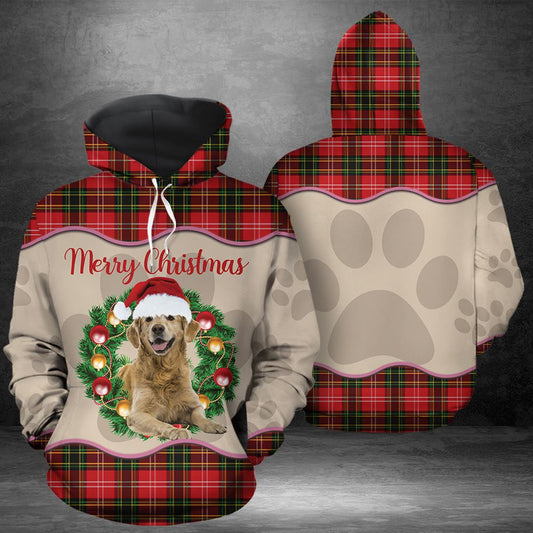 Merry Christmas Golden Retriever All Over Print 3D Hoodie For Men & Women, Christmas Dog Hoodie, Christmas Hoodie Cute, Christmas Gift