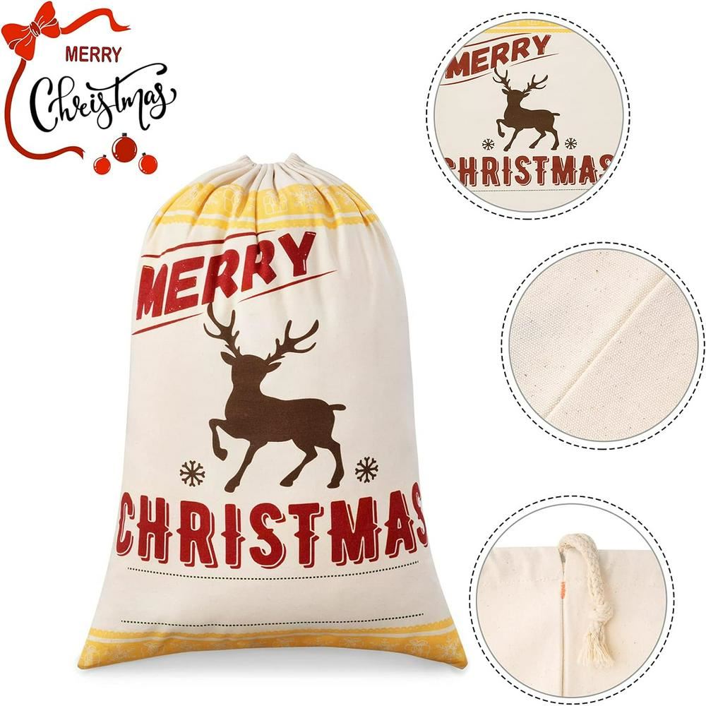 Merry Christmas Reindeer Print Sack, Gift For Chidren, Christmas Bag Gift, Christmas Gift 2023