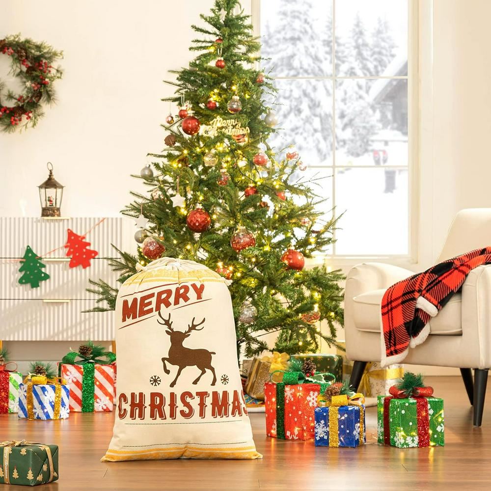 Merry Christmas Reindeer Print Sack, Gift For Chidren, Christmas Bag Gift, Christmas Gift 2023