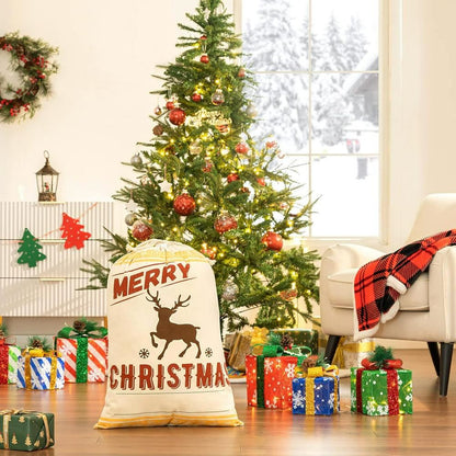 Merry Christmas Reindeer Print Sack, Gift For Chidren, Christmas Bag Gift, Christmas Gift 2023