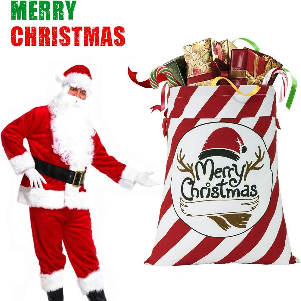 Merry Christmas Reindeer Santa Hat Print Sack, Gift For Chidren, Christmas Bag Gift, Christmas Gift 2023