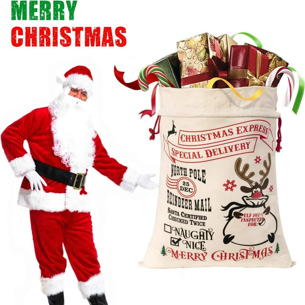 Merry Christmas Reindeer With Tree Sack, Gift For Chidren, Christmas Bag Gift, Christmas Gift 2023