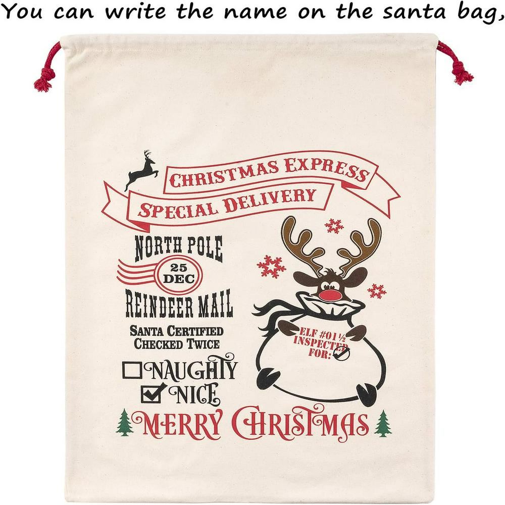 Merry Christmas Reindeer With Tree Sack, Gift For Chidren, Christmas Bag Gift, Christmas Gift 2023