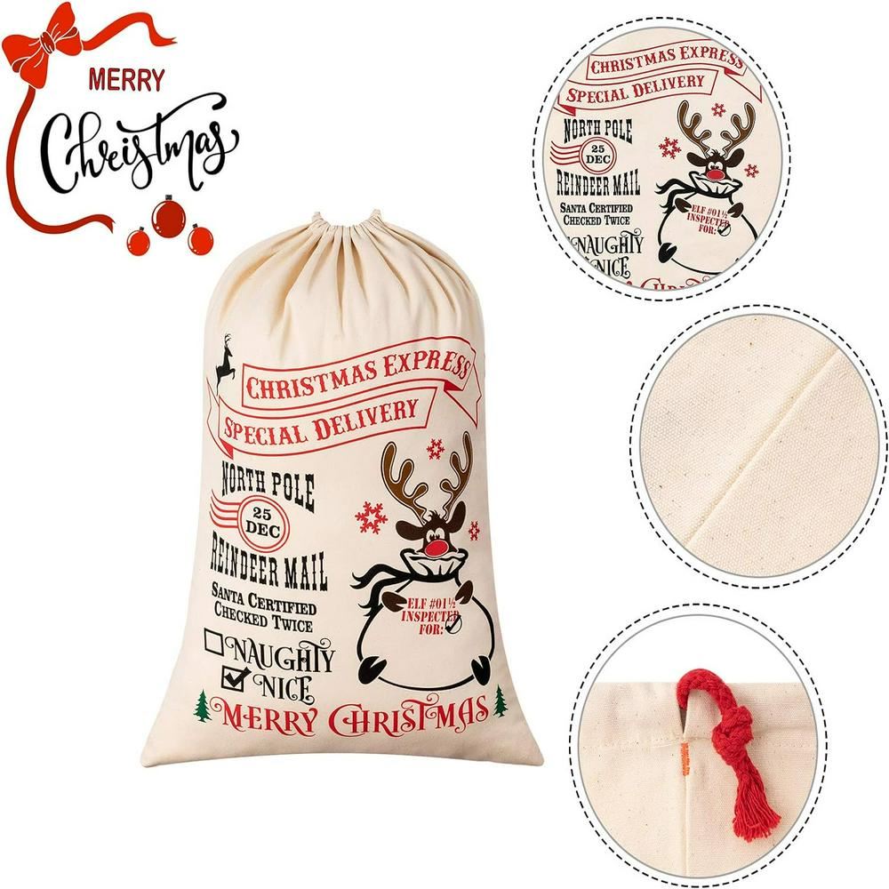 Merry Christmas Reindeer With Tree Sack, Gift For Chidren, Christmas Bag Gift, Christmas Gift 2023