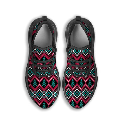 Merry Christmas Zigzag Print Pattern Black Max Soul Shoes For Men Women, Best Running Sneaker, Christmas Shoes, Winter Fashion Shoes