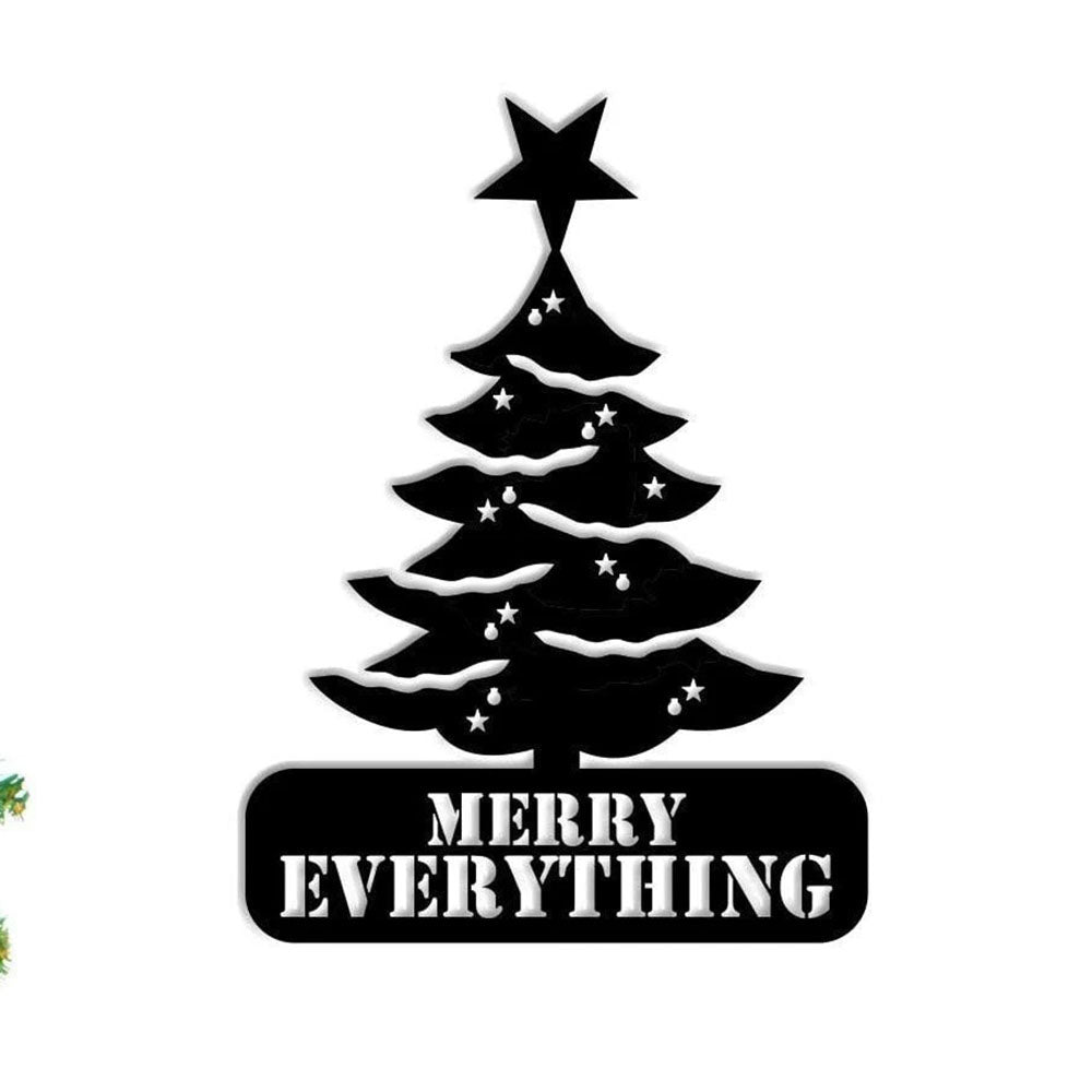 Merry Everything Metal Sign, Christmas Tree Metal Sign, Christmas Gift, Christmas Home Decor Sign, Christmas Outdoor Metal Sign