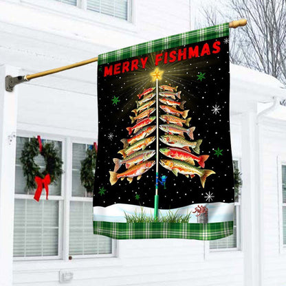 Merry Fishmas  Tree Christmas Flag, Christmas Garden Flag, Home Decor Accessories, Christmas Outdoor Decor Ideas