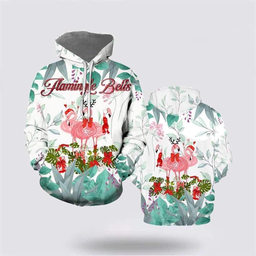 Merry Flamingo On Christmas Day All Over Print 3D Hoodie For Men & Women, Christmas Hoodie Cute, Christmas Gift, Christmas Fashion