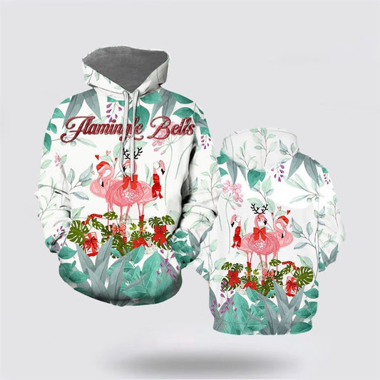 Merry Flamingo On Christmas Day All Over Print 3D Hoodie For Men & Women, Christmas Hoodie Cute, Christmas Gift, Christmas Fashion