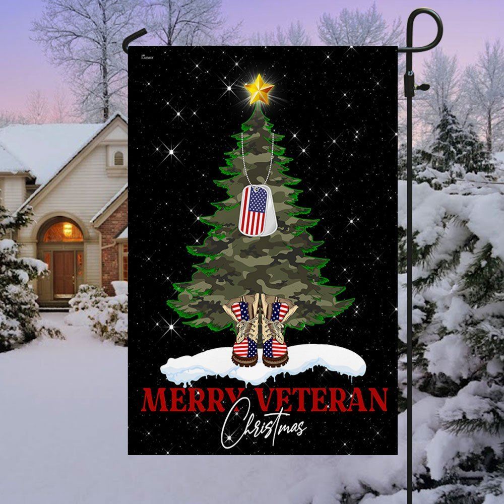 Merry Veteran Christmas Flag, Christmas Garden Flag, Home Decor Accessories, Christmas Outdoor Decor Ideas