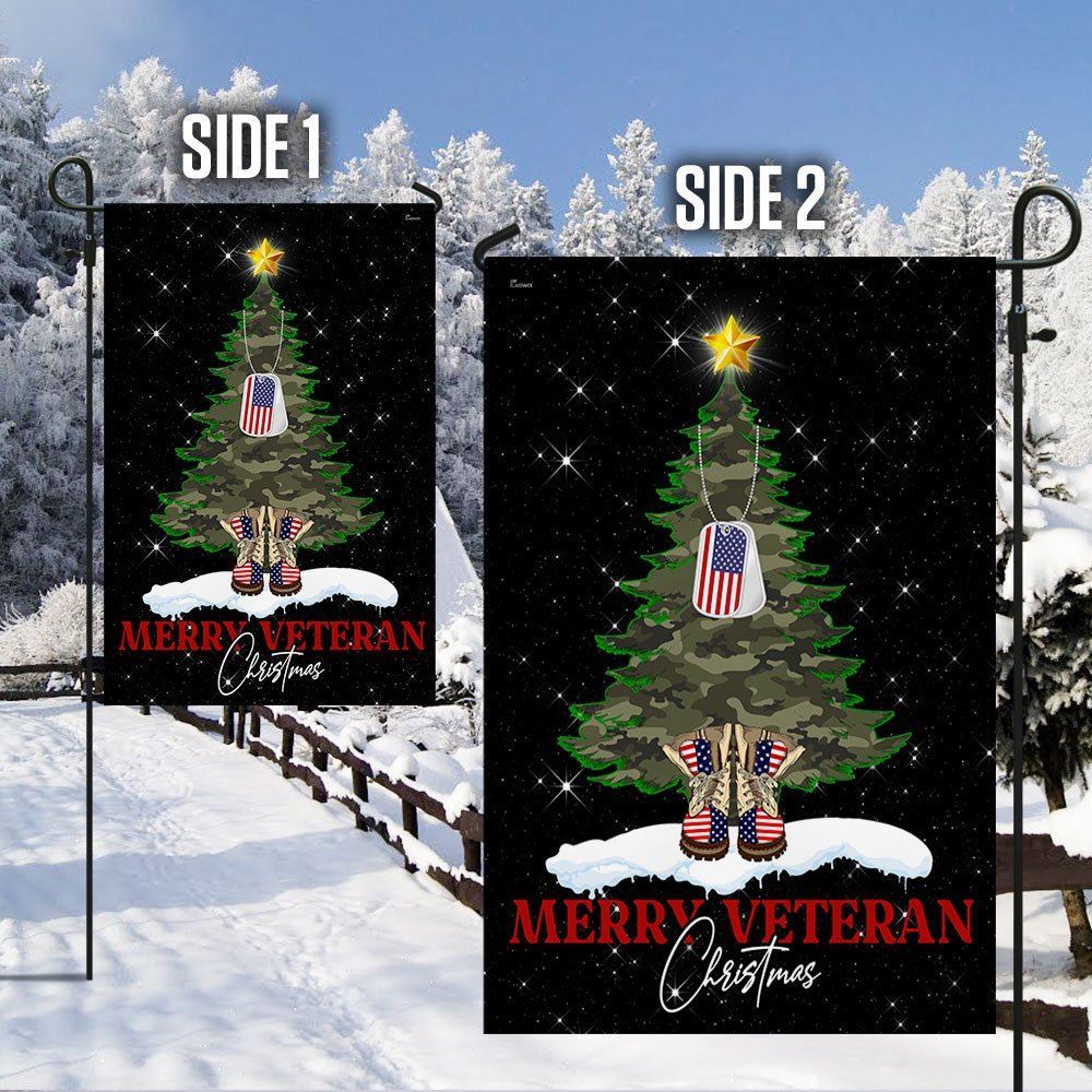 Merry Veteran Christmas Flag, Christmas Garden Flag, Home Decor Accessories, Christmas Outdoor Decor Ideas