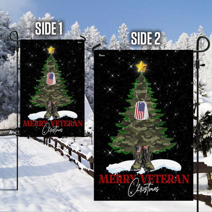 Merry Veteran Flag, Christmas Garden Flag, Home Decor Accessories, Christmas Outdoor Decor Ideas