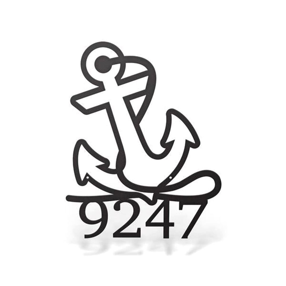 Metal Address Sign, Anchor Address Sign Cut Metal Sign Metal Wall Art Metal House Sign