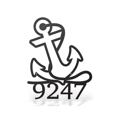 Metal Address Sign, Anchor Address Sign Cut Metal Sign Metal Wall Art Metal House Sign