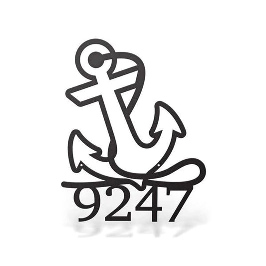 Metal Address Sign, Anchor Address Sign Cut Metal Sign Metal Wall Art Metal House Sign