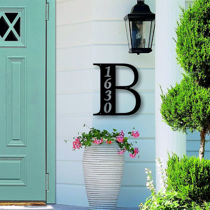 Metal Address Sign, Celtic Knot Vertical Outdoor House Number Metal Sign, 3 Digit Black Address Plaque Custom Sign Outdoor Sign